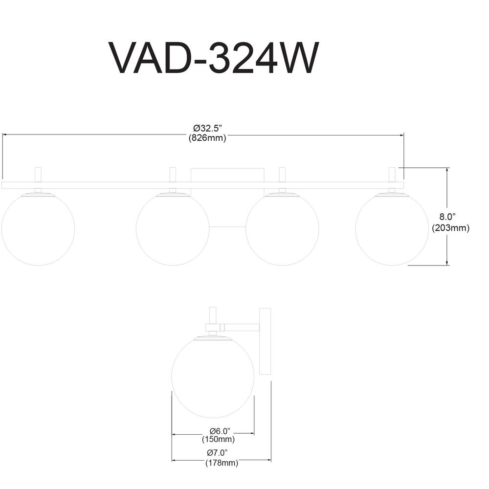 4LT Halogen Vanity, MB & AGB