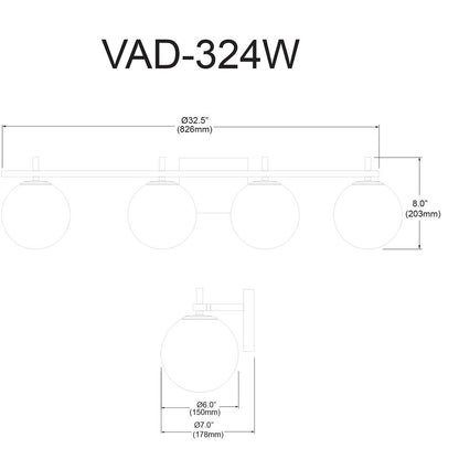 4LT Halogen Vanity, MB & AGB