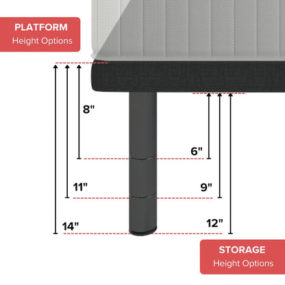 14" Adjustable Height Platform Base - Eastern King
