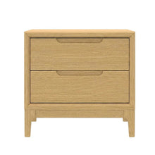 Light Oak Modern Nightstand with Drawer and Mindi Solid Wood Construction