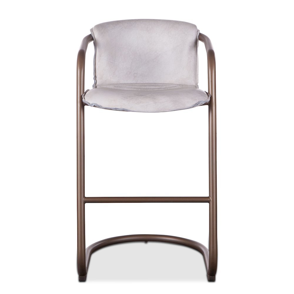 Chiavari Leather Bar Chair in Vintage White