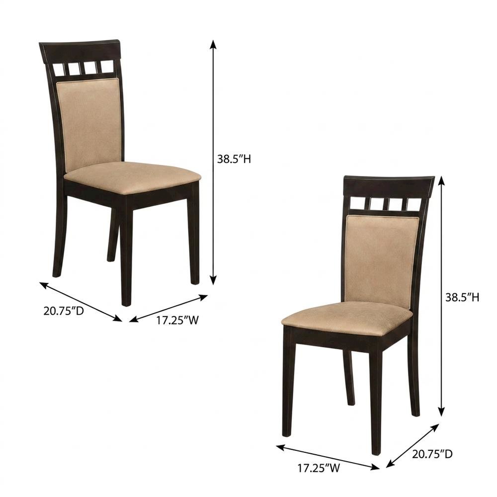 Polyester-Upholstered Wood Dining Side Chair with Closed Back, Set of 2