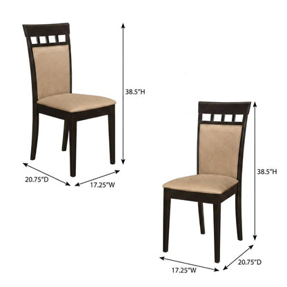 Polyester-Upholstered Wood Dining Side Chair with Closed Back, Set of 2
