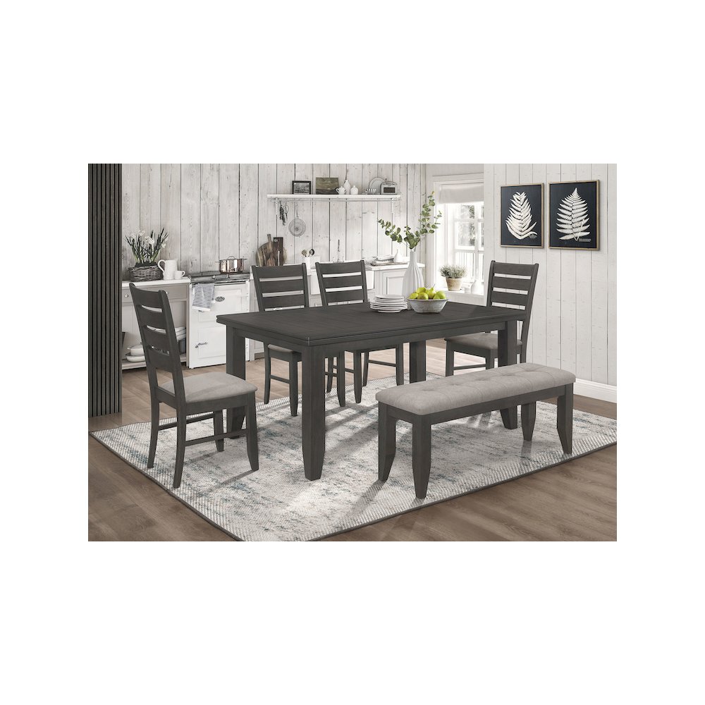 Dalila Rectangular 66-inch Wood Dining Table Dark Grey