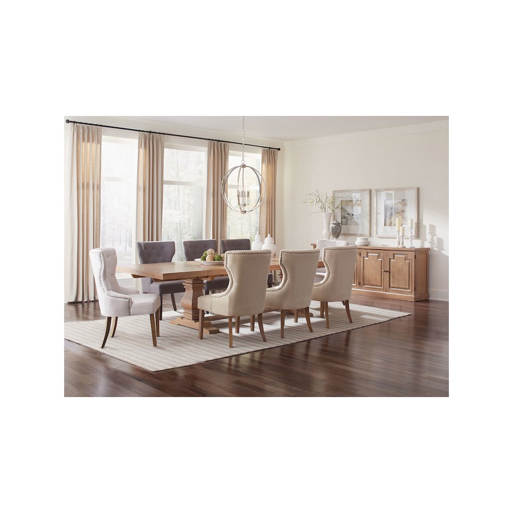 Baney Tufted Upholstered Dining Chair Beige and Rustic Grey