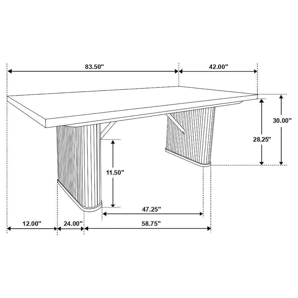 Catherine Rectangular 84-inch Wood Dining Table Black