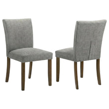 Upholstered Dining Chair with Wood Legs, Kitchen Side Chair, Grey, Set of 2
