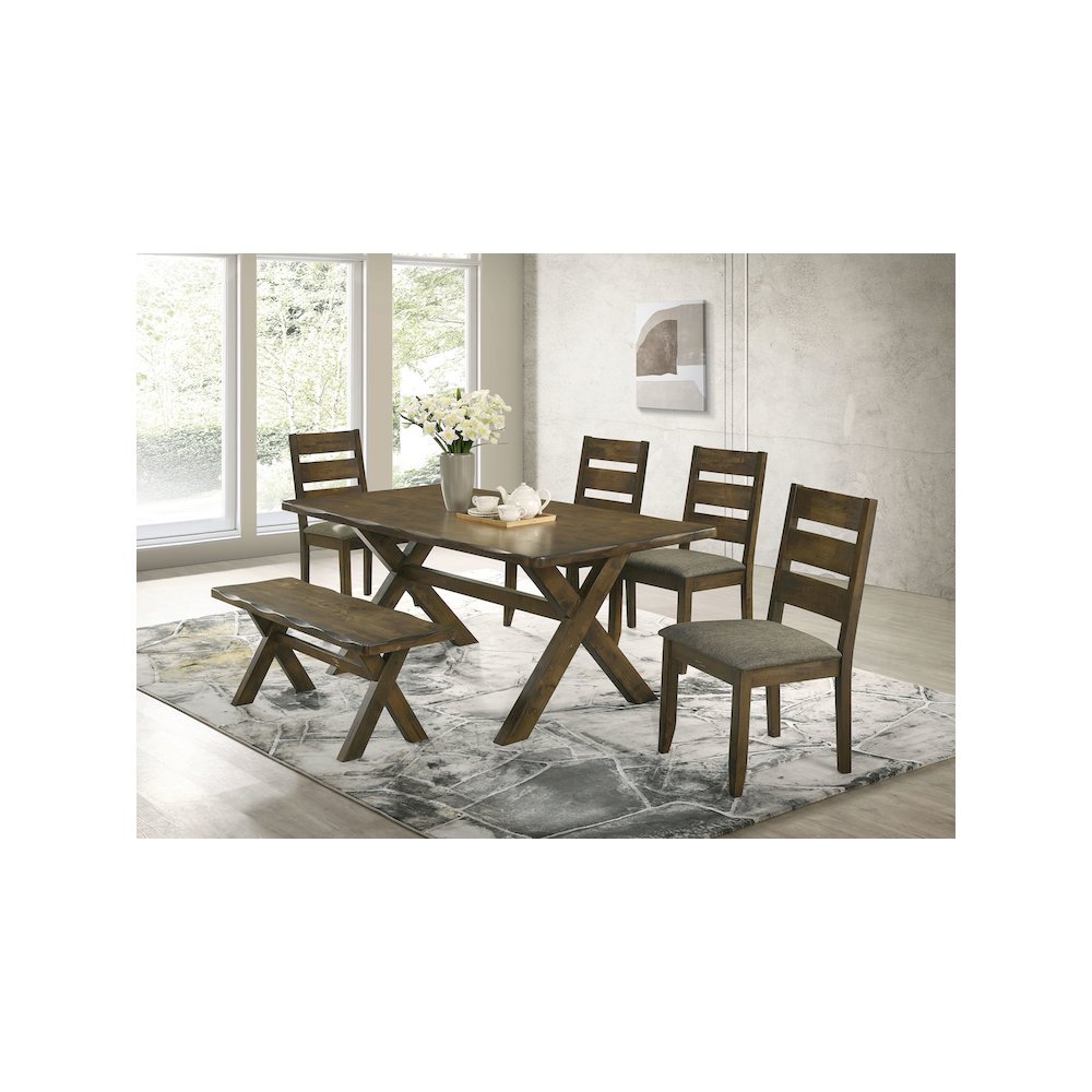 Alston 6-piece Rectangular Dining Table Set Knotty Nutmeg