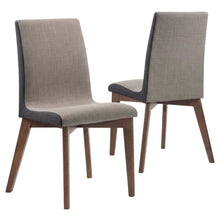 Mid-Century Modern Upholstered Dining Chair with Wood Legs, Set of 2