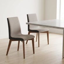 Mid-Century Modern Upholstered Dining Chair with Wood Legs, Set of 2