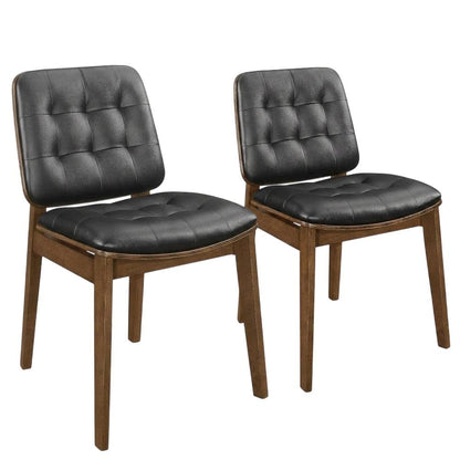 Polyester Upholstered Mid-Century Modern Dining Side Chair, Set of 2