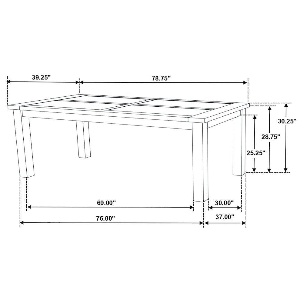 Solid Wood Dining Table – Large Rectangular Kitchen Table for Dining