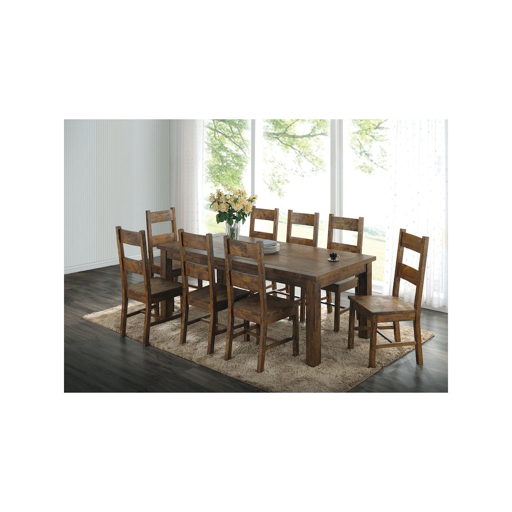 Coleman 9-piece Rectangular Dining Set Rustic Golden Brown