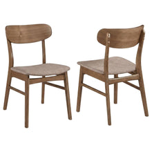 Mid-Century Modern Upholstered Wood Dining Side Chair, Walnut, Set of 2