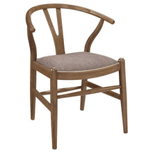 Wooden Dining Side Chairs Set of 2 in Walnut, Fabric & Foam Upholstered