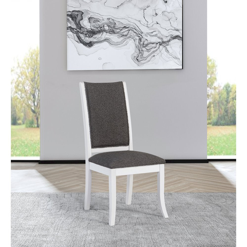 Judd Upholstered Dining Side Chair Pearl White (Set of 2)