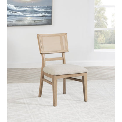 Kailani Radio Weave Cane Dining Side Chair Beige Oak