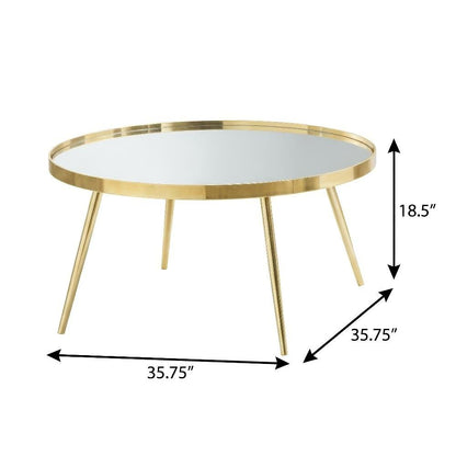3-Piece Round Coffee and End Table Set with Contemporary Design, Plastic Glide