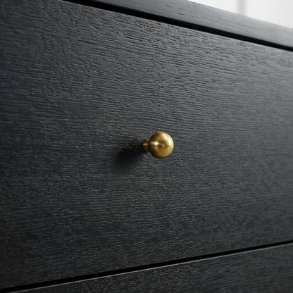 Black Nightstand Bedside Table with Brass Finish and Modern Design
