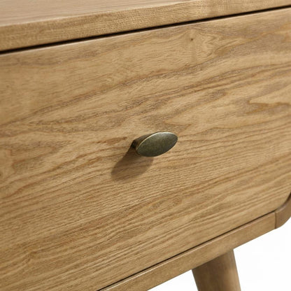 Light Ash 2-Drawer Bedside Nightstand with Modern Design