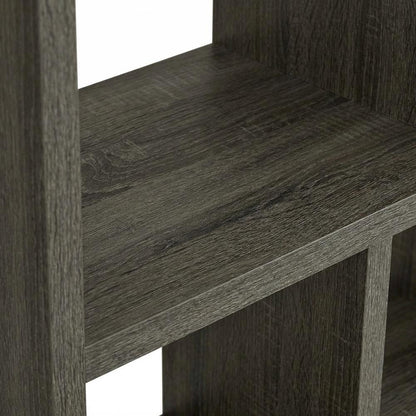 Weathered Grey 8-Shelf Bookcase with Transitional Style and Tipover Restraint