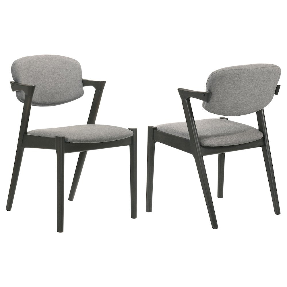 Stevie Padded Wood Dining Arm Chair Black (Set of 2)