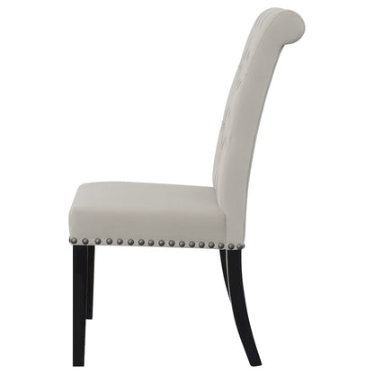 Elegant Upholstered Dining Chairs – High Back Armless Chair Set of 2