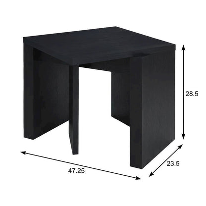 Black 2-Piece Lift Top Coffee and End Table Set, Casters, Contemporary Design
