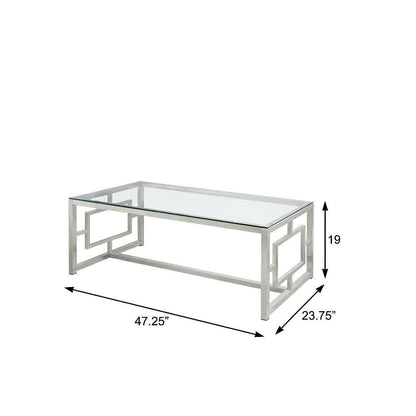 3-Piece Nickel Rectangular Coffee and End Table Set with Plastic Glide