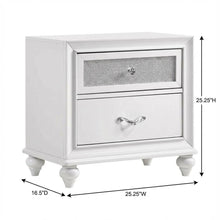 White Modern Nightstand with Chrome Finish, Sleek Design and Durable Build