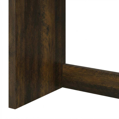 Dark Pine Full Headboard with Bookcase Storage and Adjustable Levelers
