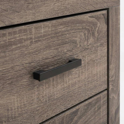Dark Bronze Matte Nightstand in Farmhouse Style with 2 Drawers