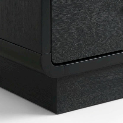 Black Nightstand Bedside Table with Brass Finish and Modern Design