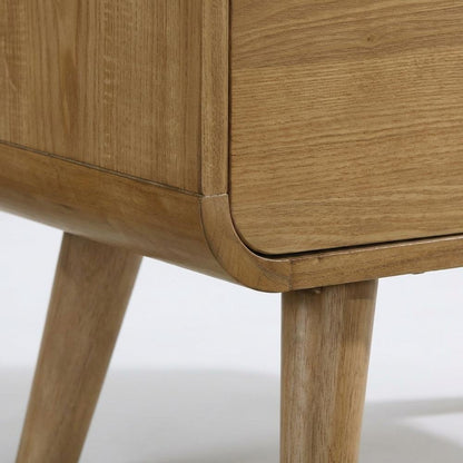 Light Ash 2-Drawer Bedside Nightstand with Modern Design