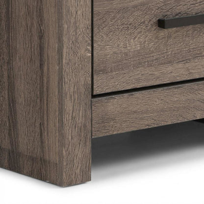 Dark Bronze Matte Nightstand in Farmhouse Style with 2 Drawers