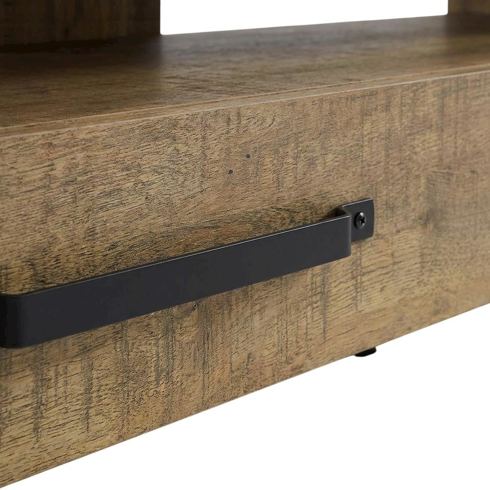 TV stand, 2 drawers, engineered wood, rubberwood solids & walnut veneers