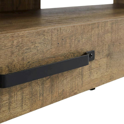 TV stand, 2 drawers, engineered wood, rubberwood solids & walnut veneers