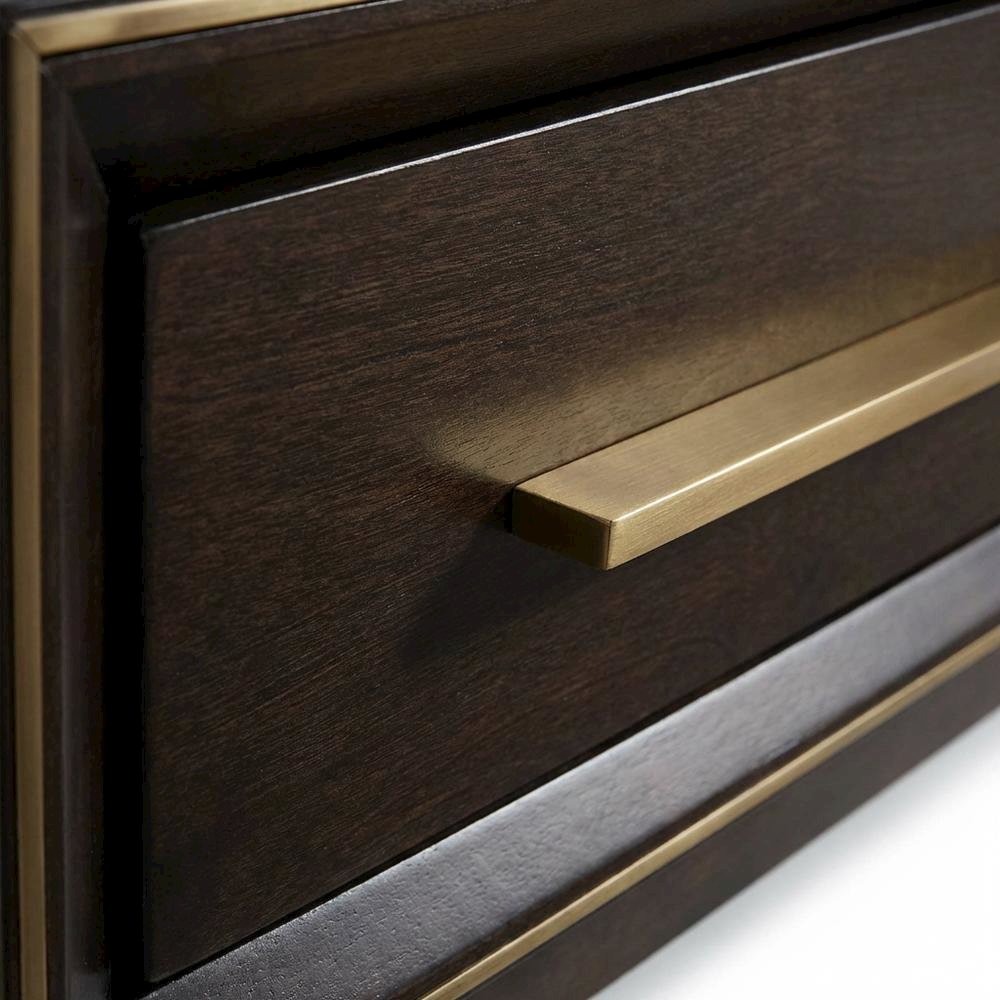 Contemporary Brown Nightstand with Smoked Peppercorn Finish for Bedroom