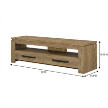TV stand, 2 drawers, engineered wood, rubberwood solids & walnut veneers