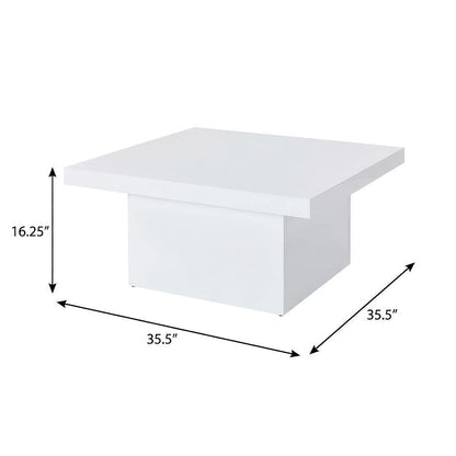 White 2-Piece Square Coffee and End Table Set with High Gloss Finish