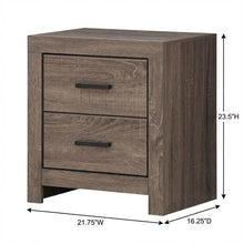 Dark Bronze Matte Nightstand in Farmhouse Style with 2 Drawers