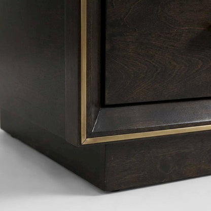 Contemporary Brown Nightstand with Smoked Peppercorn Finish for Bedroom