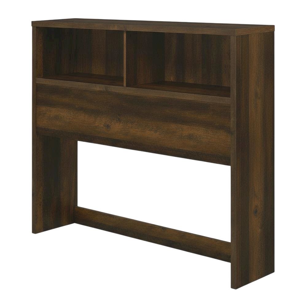 Dark Pine Full Headboard with Bookcase Storage and Adjustable Levelers