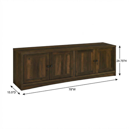 TV stand, 4 doors, engineered wood construction, transitional style
