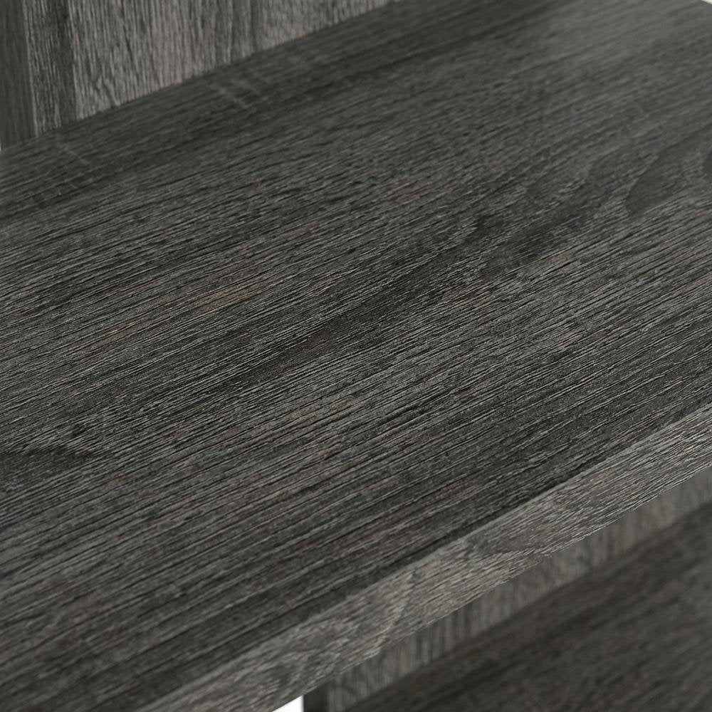 Weathered Grey 5-Shelf Bookshelf with Tipover Restraint and Transitional Style