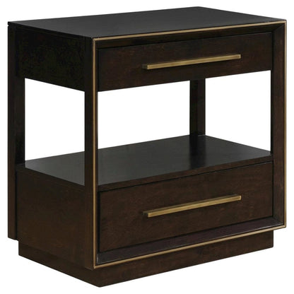 Contemporary Brown Nightstand with Smoked Peppercorn Finish for Bedroom