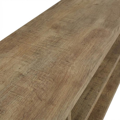 Green 78-Inch TV Stand, 2-Tier Storage, Farmhouse Design in Engineered Wood