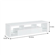 White 2-Drawer TV Stand with High Gloss Finish and Contemporary Style