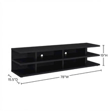 Black 78-Inch 2-Tier TV Stand Media Console with Contemporary Style