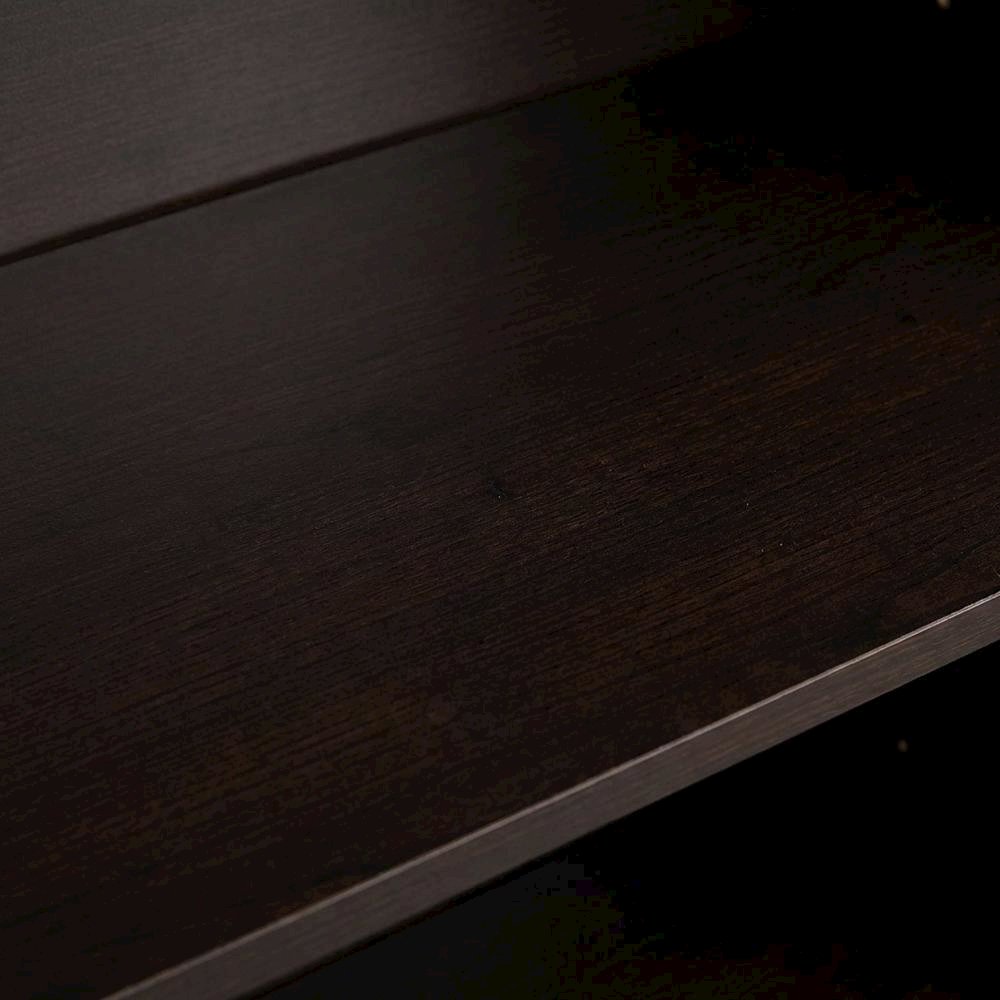Brown 5-Shelf Bookcase with Drawer and Transitional Design